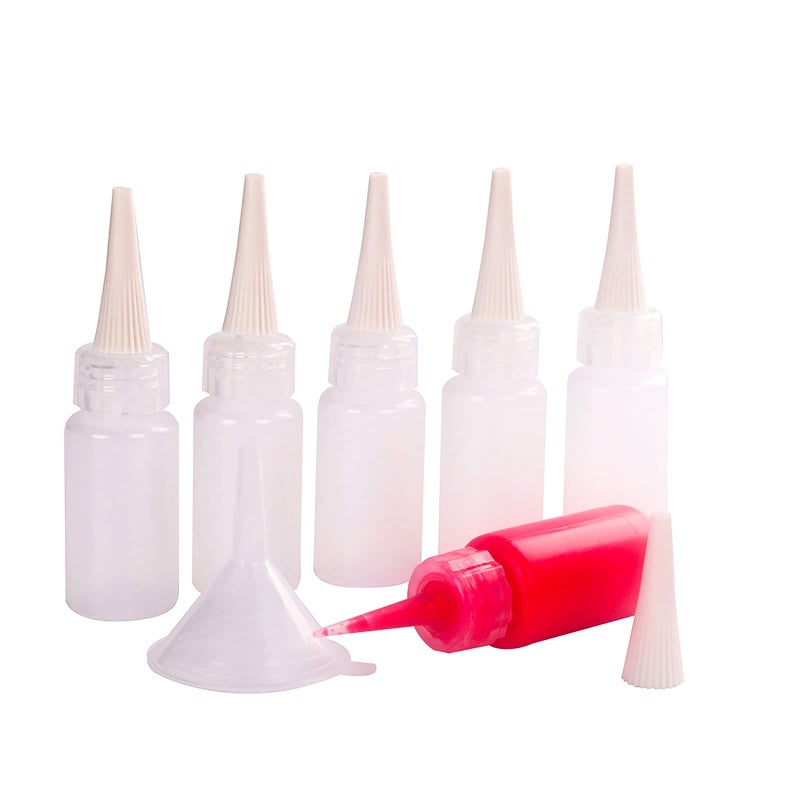 Falling in Art 1oz Needle Tip Squeeze Bottle, Precision Tip Applicator Bottle with a Funnel for Small Gluing Projects, Acrylic Painting, 6 Pack - Image 1